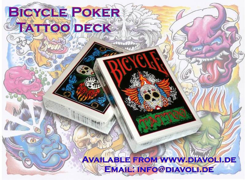 bicycle tattoo. Bicycle Tattoo Poker Playing