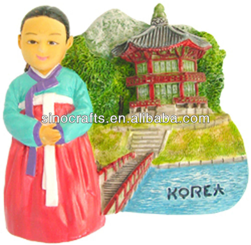 Custom Korean Traditional Dress Hanbok Korea 3D resin fridge Magnet