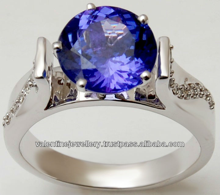  Gold Ring  blue tanzanite diamond engagement rings, womens ring ...