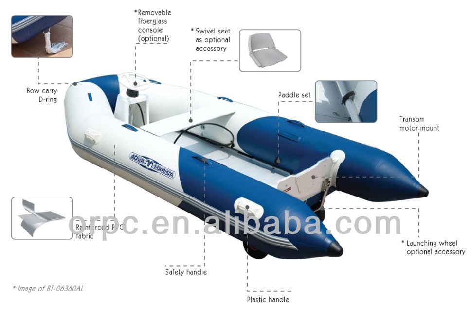 inflatable sports boat,speed boat, wood floor / aluminium floor tender 