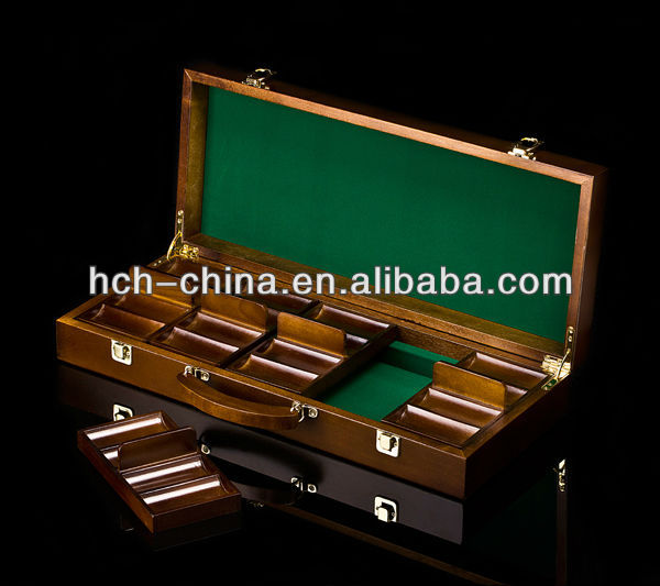 Wooden poker chip case 500