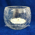 Crackle glass candle holder for tealight