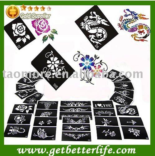 See larger image: Tattoo stencils for Body art Painting glitter tattoos, 