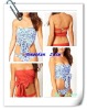High Collection!Exclusive wrap bikini in soild/china blue print