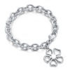pulsera de plata con encanto flor joyería-BR141