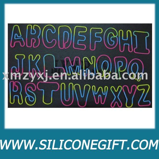 beautiful 26 letters elastic silicone rubber band silicone bandz China