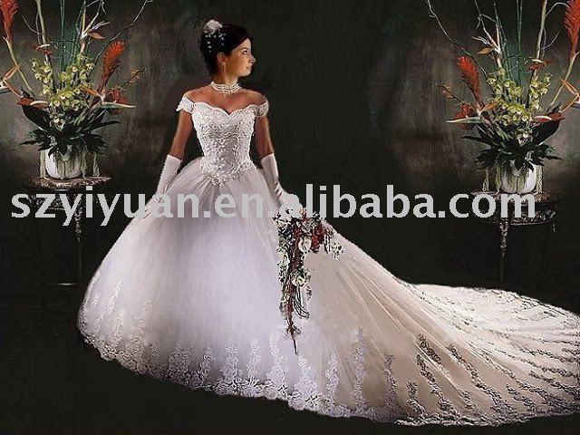 2011 free shipping cathedral train bridal wedding dress