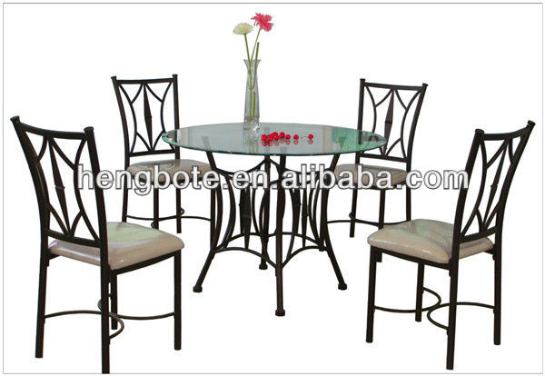 Glass Table Top Metal Dining Table And Chairs View Dining