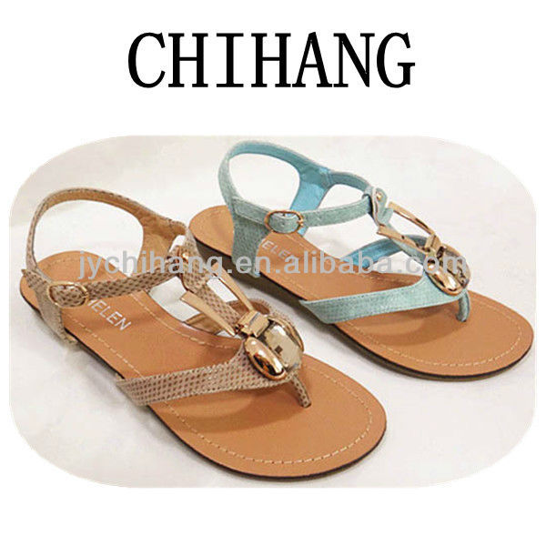 2013 latest design PU lady Flat sandals, View PU sandals, CHIHANG ...