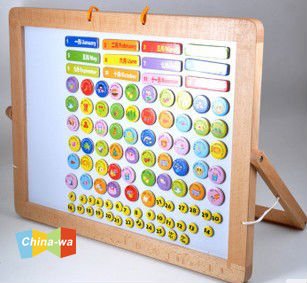 2012 beech wood magnetic calendar and drawing board toy set, View 