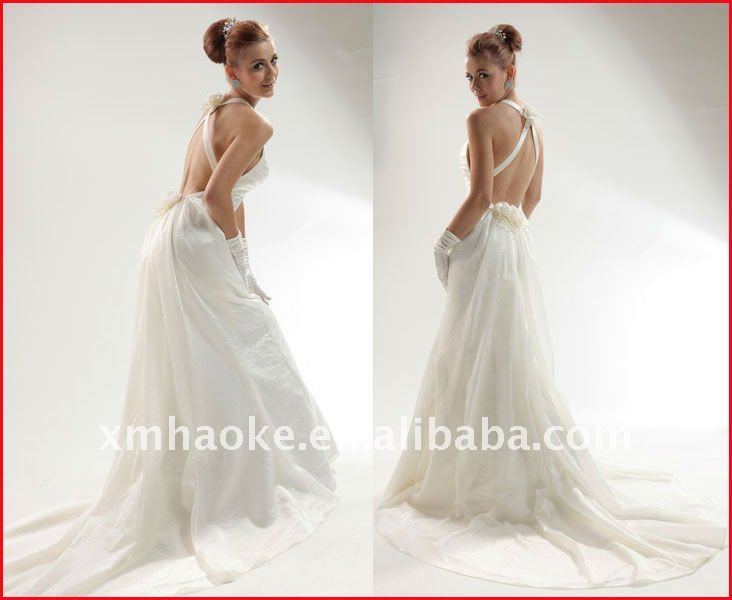 B0221 Sale Sexy Backless Taffeta Wedding Dresses