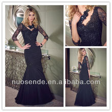 Long Black Evening Dress on Free Shipping Black Long Sleeve Evening Dress Mermaid Evening Dress