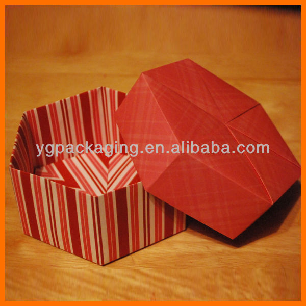 Grande de san valentín Origami hexagonal con tapa del caramelo ...
