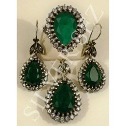 harem hurram hurrem sultan silver ring turkish ottoman jewelry emerald