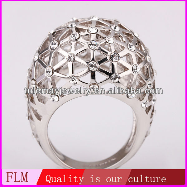 ... design of net shaped white gold ring settings without stones FPR131