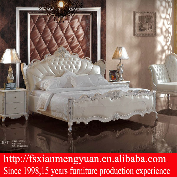  - 2013_antique_wooden_white_leather_L671_bedroom