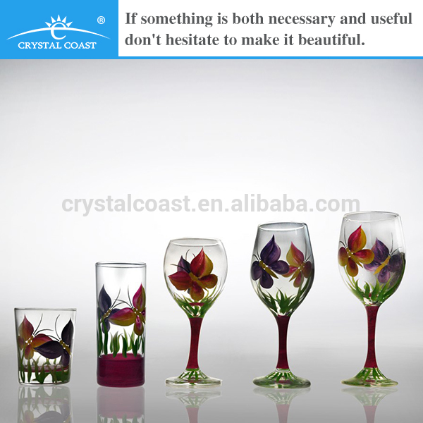 cups glass cups murano drinking decal  Goblet; Glass painting hand painting  glass Christmas