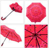 Red 3 Fold Auto Open & Close Umbrella