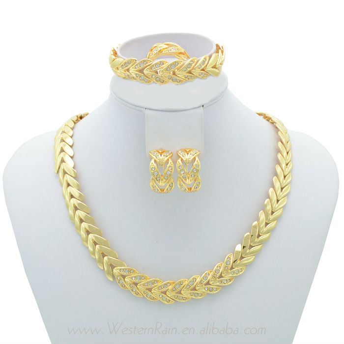 ... Jewelry set > Hot selling fashion jewellery set in gold fashion set