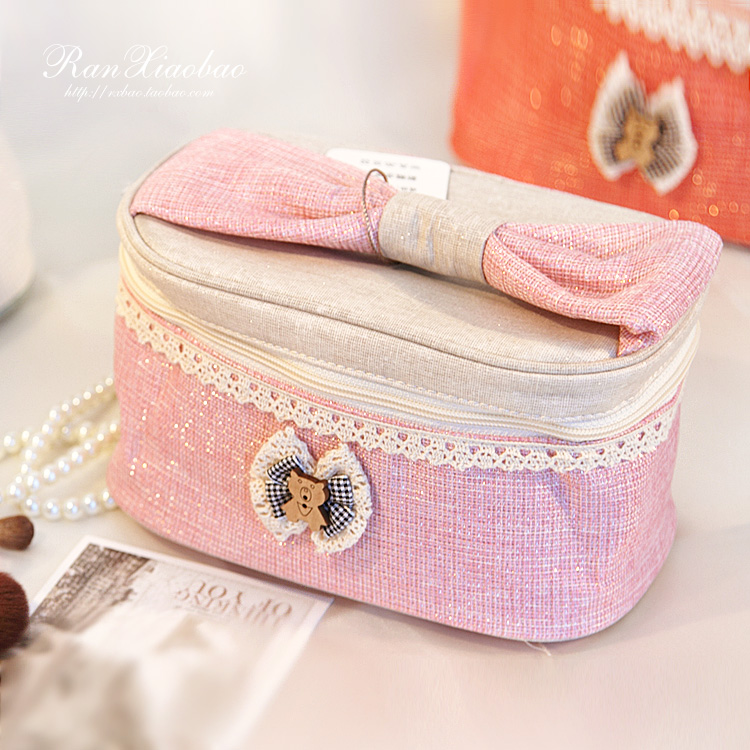 Advanced linen cloth cosmetic bag tote bag travel cosmetic tools chromophous storage bag cosmetic bag(China (Mainland))
