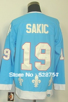 Free Shipping,Wholesale Ice Hockey Jersey, #19 Joe Sakic Hockey jersey,Embroidery logos,size 48-56,mix order(China (Mainland))