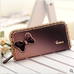 Wallet bow long design women's wallet women's wallet purse(China (Mainland))