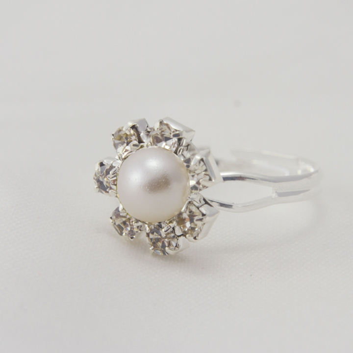 Bride simulated pearl rhinestone ring marriage accessories jewelry finger ring
