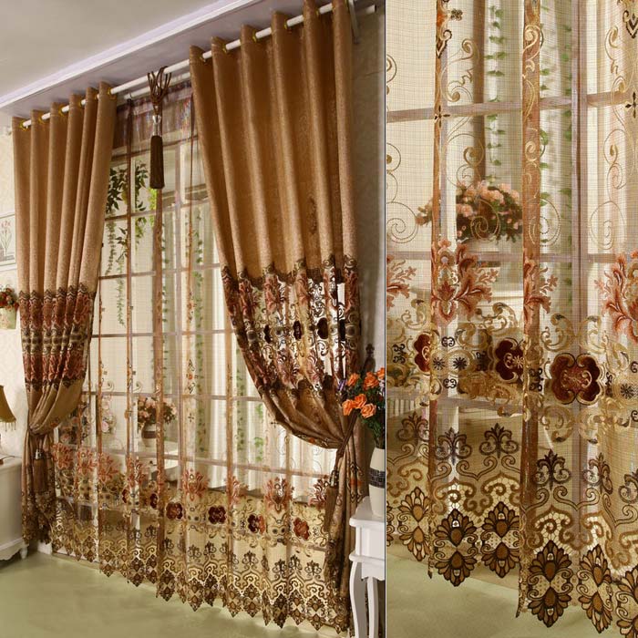 Luxury embroidery home textile fashion quality curtain customize -(China (Mainland))