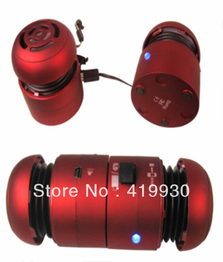 Freeshipping 2013 The Latest Fashion Portable Li-ion Battery Mini Magnet Adsorption Speaker support Mobile Phone/MP3/MP4/PC/iPod(China (Mainland))