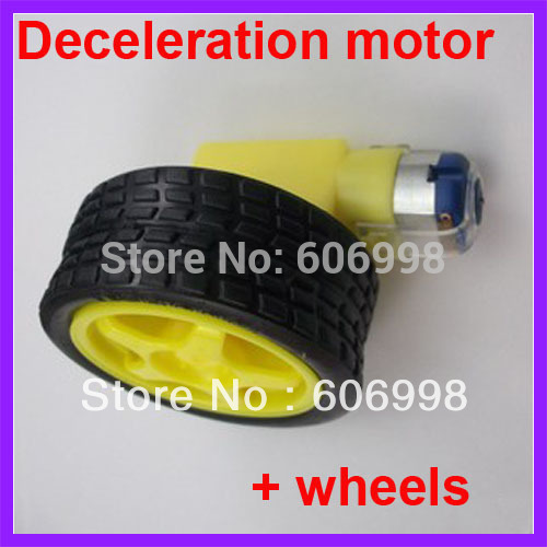 2pcs lot DC Deceleration motor supporting wheels smart car chassis Free shipping