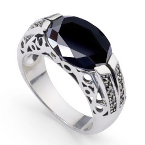 Gold Mens Black Onyx Ringâ‚¬ 39 10K Vintage Mens Diamond Signet Ring ...