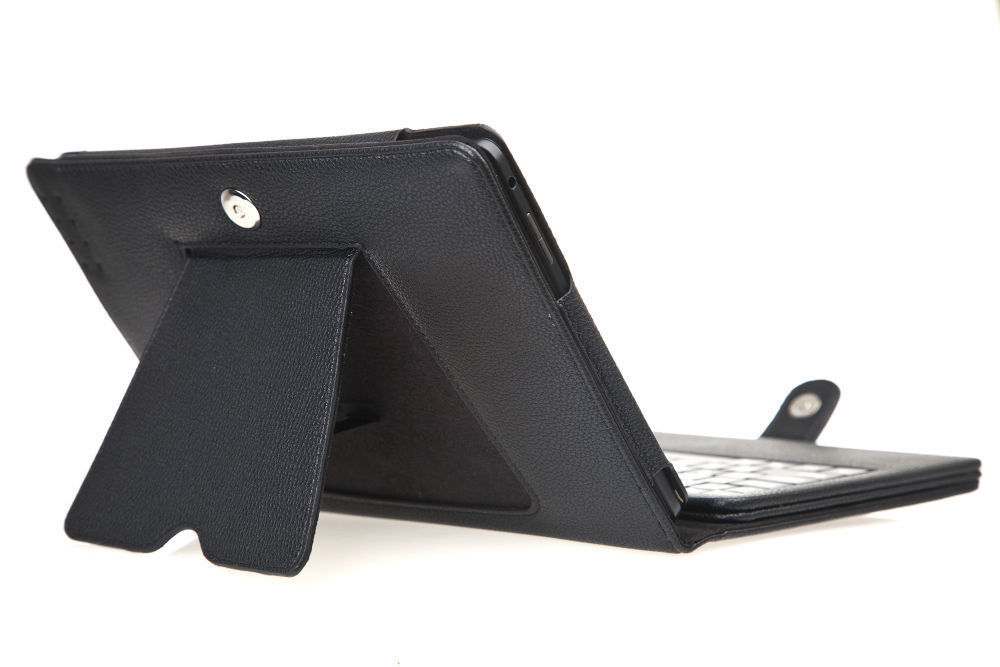 Купить черный keybook беспроводной bluetooth клавиатура кожаный чехол