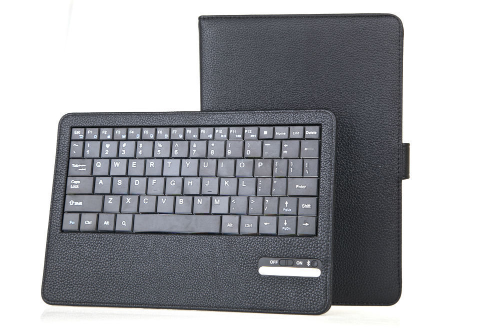 Купить черный keybook беспроводной bluetooth клавиатура кожаный чехол