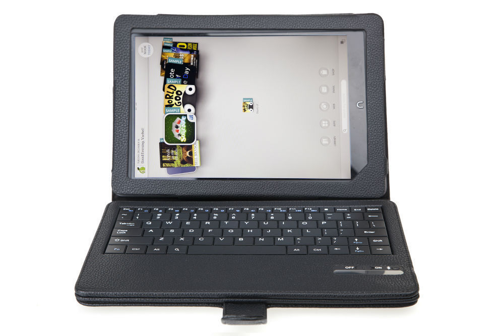 Купить черный keybook беспроводной bluetooth клавиатура кожаный чехол