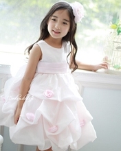 Child formal dress female child dress pink rose noble princess dress tulle dress puff skirt