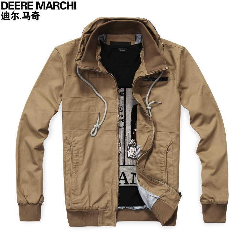 Free shipping xxl jacket double collar casual jacket male khaki fashion slim outerwear dj14 down winter
