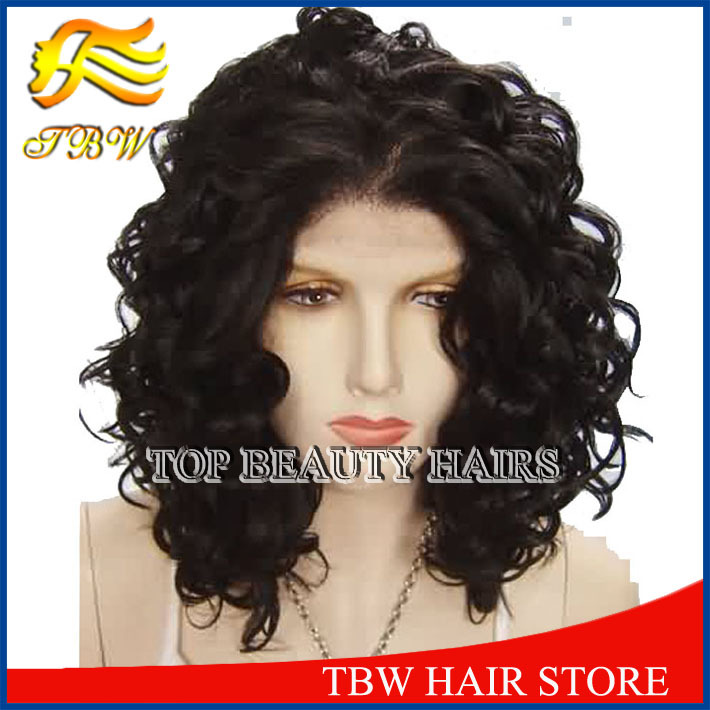 Jet Black Massive Spiral Curls Hand Tied Lace Front Wig Free Shipping Jet Black Massive Spiral Curls Hand Tied Lace Front Wig Free Shipping