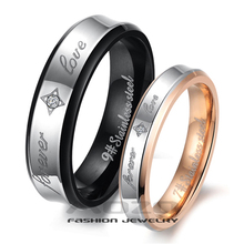Fashion Jewelry Stainless Steel Rings Spell color Pattern Stamp “Forever Love” Couple Ring Wedding Rings Engagement Rings GJ283