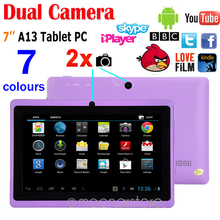 New 7 Colours Q88 7 inch Android 4 1 1 ARM Cortex A8 WiFi Dual Cameras