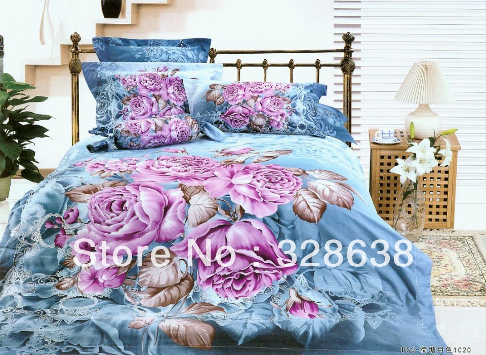 Princess bedding sets queen/king size girls colorful bedclothes 3d ...