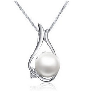 Free shipping 2013 new arrival high quality freshwater pearl 925 sterling silver angel wing ladies pendant