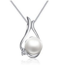 Free shipping 2013 new arrival high quality freshwater pearl 925 sterling silver angel wing ladies`pendant necklaces jewelry
