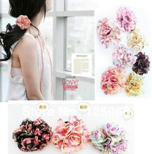 Free shipping 2013 New arrival fashion girl women pompom ponytail flower hair band hair holder elastic