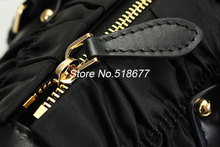 Womens Girls Tote Bags Handbags Black Nylon and Cowhide Leather Party Handbags Designer Famous Brand