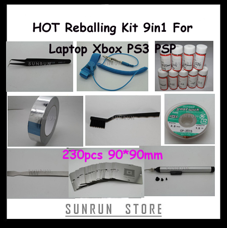 2013 HOT 9in1 BGA Reballing Kit For Laptop Xbox PS3 PSP , BGA Kit with