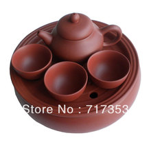 Purple Clay Travel Teaset Portable Travel Kungfu Tea Set 1tea tray 1 teapot 3cups