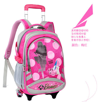 school bags with wheels for boys
 on ... School Primary Students Children Cute Cartoon Backpacks on wheels