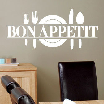 2014 hot Modern&romantic"bon appetit"French Kitchen Restaurant vinyl stickers wall art stickers,free shipping,Wholesale fr3000