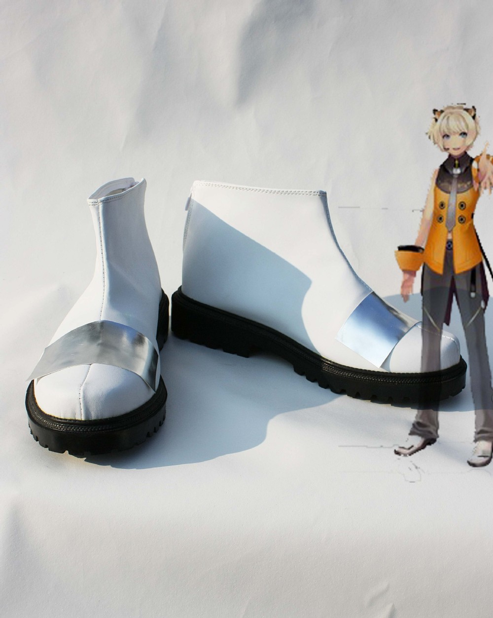 Costum made White Men Seeu Shoes from vocaloid 3 Cosplay