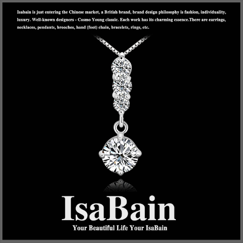 Isa bain925 pure silver brief cupid cutting drill short design necklace ibn1138t